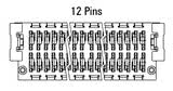 Dimensões do conector Zero8 reto de 12 pinos