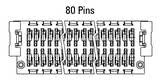Dimensões do conector Zero8 reto de 80 pinos