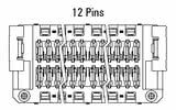 Dimensões do conector Zero8 reto de 12 pinos