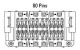 Dimensões do conector Zero8 reto de 80 pinos