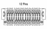 Dimensões do conector Zero8 reto de 12 pinos