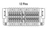 Dimensões do conector Zero8 reto de 12 pinos