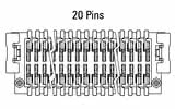 Dimensões do conector Zero8 reto de 20 pinos