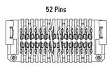 Dimensões do conector Zero8 reto de 52 pinos