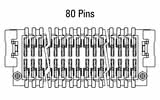 Dimensões do conector Zero8 reto de 80 pinos
