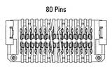 Dimensões do conector Zero8 reto de 80 pinos