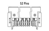 Dimensões do conector Zero8 angular de 52 pinos