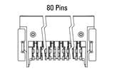 Dimensões do conector Zero8 angular de 80 pinos