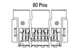 Dimensões do conector Zero8 angular de 80 pinos